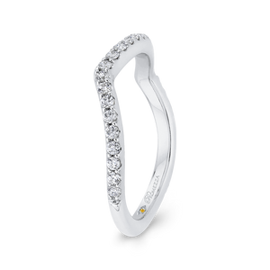 Round Diamond Wedding Band In 14K White Gold