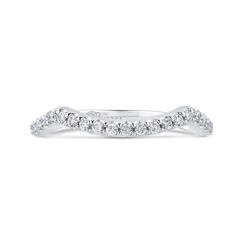 PR0209BQ-44W-.75 Bridal Jewelry Carizza White Gold Round Diamond Wedding Bands