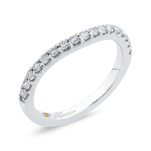 14K White Gold Round Diamond Half Eternity Wedding Band