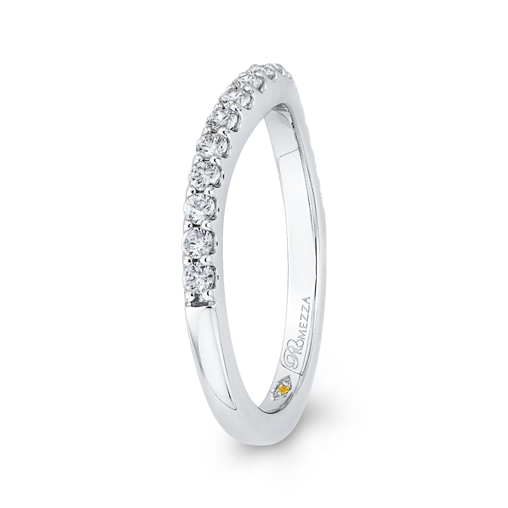 14K White Gold Round Diamond Half Eternity Wedding Band