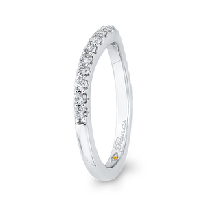 14K White Gold Round Diamond Half Eternity Wedding Band