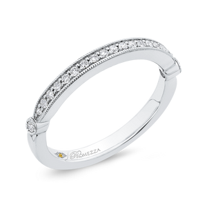 14K White Gold Round Diamond Half Eternity Wedding Band