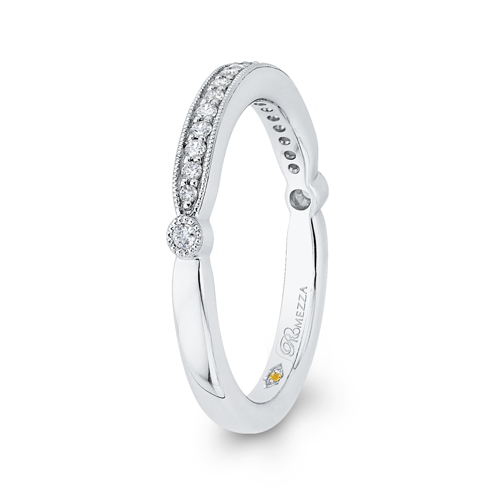 14K White Gold Round Diamond Half Eternity Wedding Band