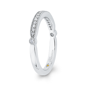 14K White Gold Round Diamond Half Eternity Wedding Band