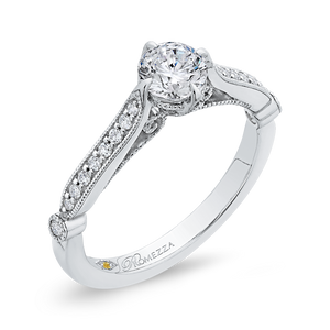 14K White Gold Round Diamond Engagement Ring