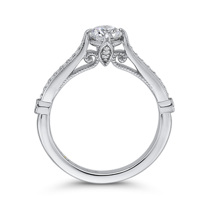 14K White Gold Round Diamond Engagement Ring