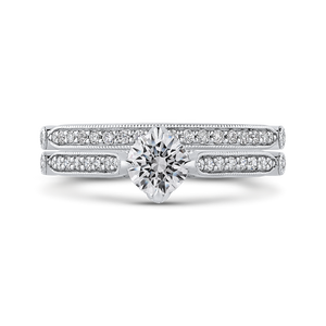 14K White Gold Round Diamond Engagement Ring