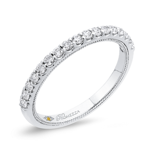 Round Diamond Half Eternity Wedding Band In 14K White Gold