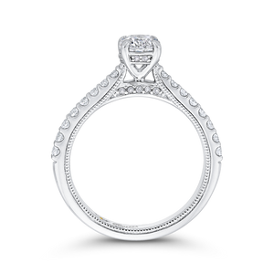 Round Cut Diamond Engagement Ring In 14K White Gold