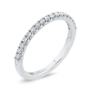 14K White Gold Round Diamond Half Eternity Wedding Band