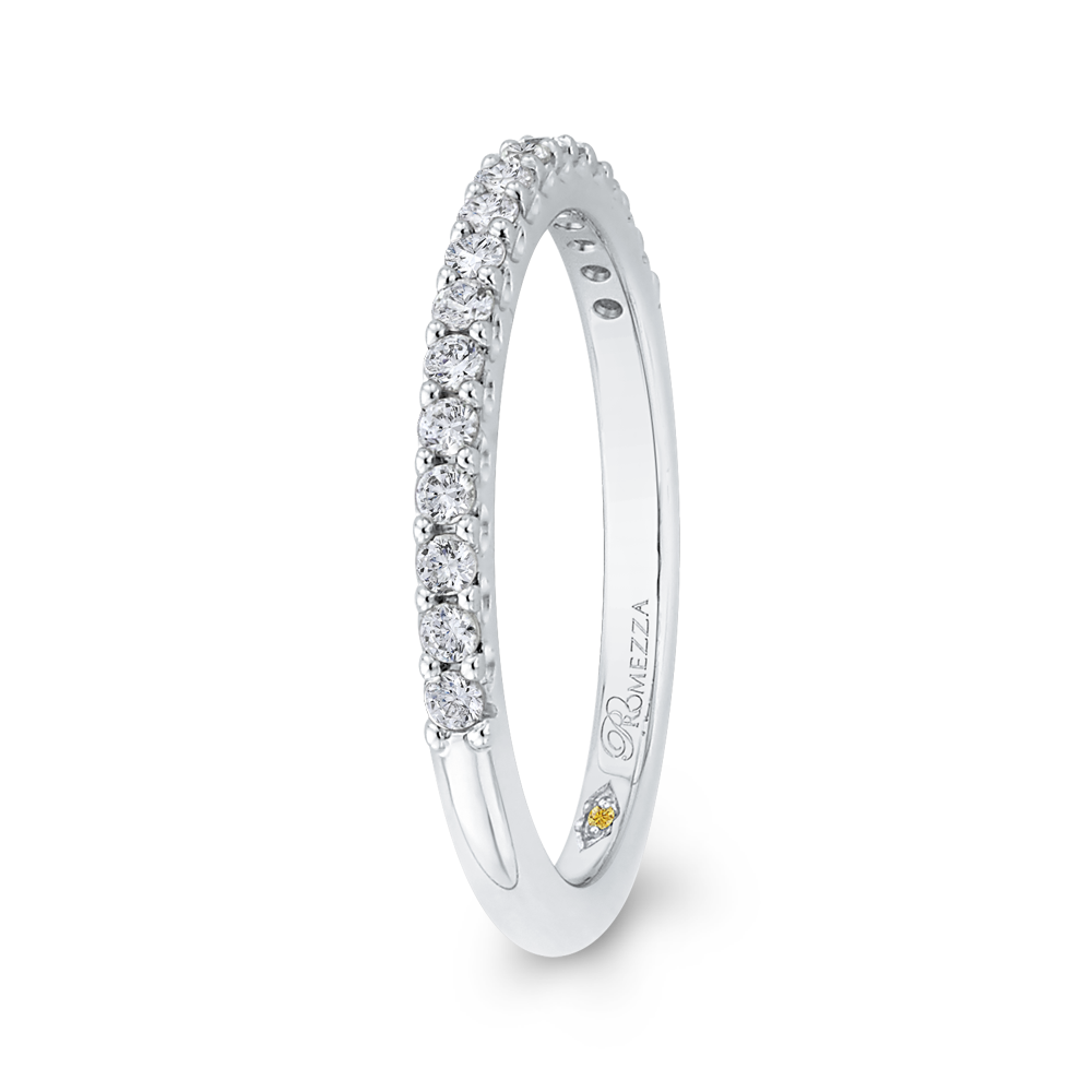 14K White Gold Round Diamond Half Eternity Wedding Band