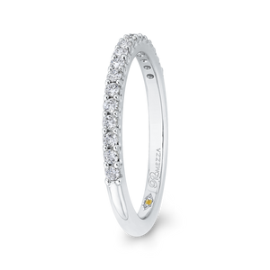 14K White Gold Round Diamond Half Eternity Wedding Band