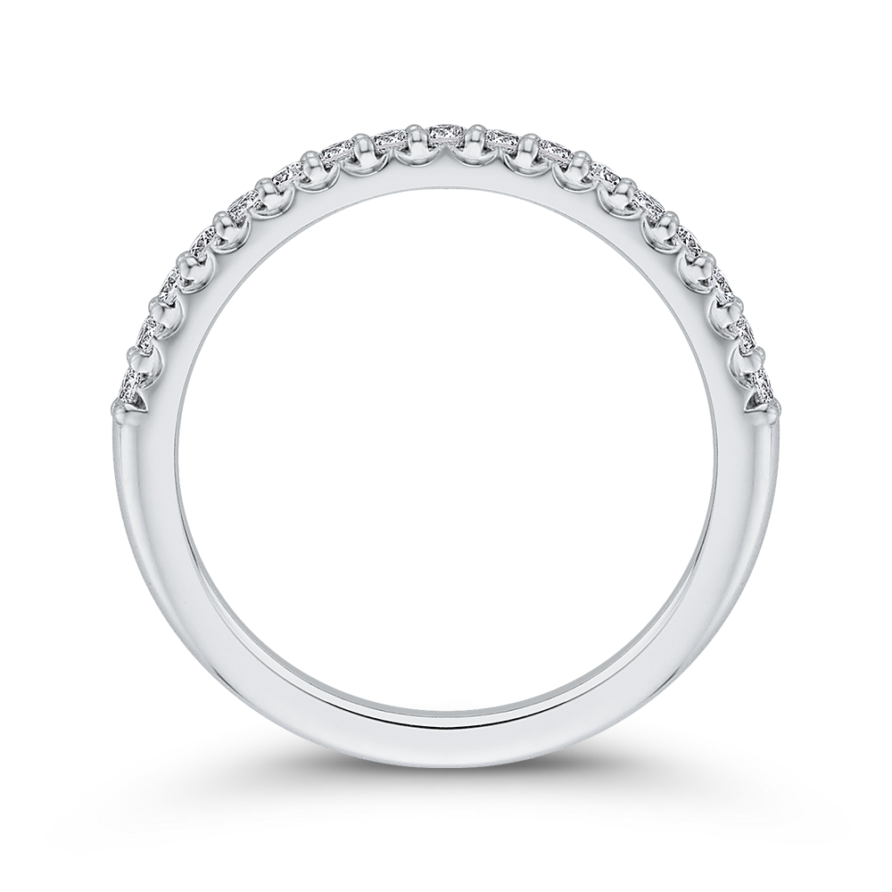 14K White Gold Round Diamond Half Eternity Wedding Band