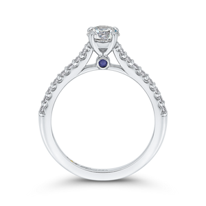 14K White Gold Round Diamond Cathedral Style Engagement Ring