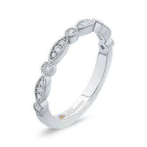 Round Diamond Half Eternity Wedding Band In 14K White Gold