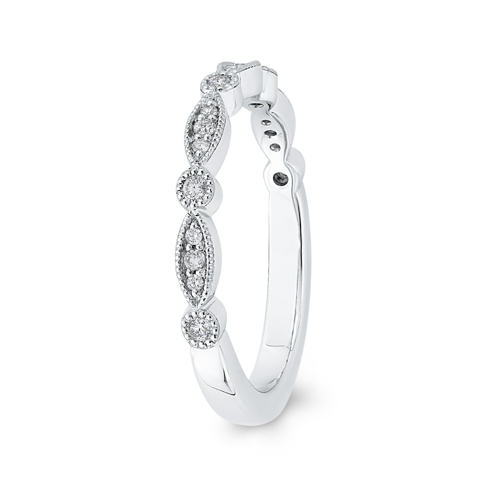 Round Diamond Half Eternity Wedding Band In 14K White Gold