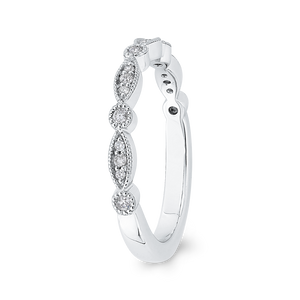 Round Diamond Half Eternity Wedding Band In 14K White Gold