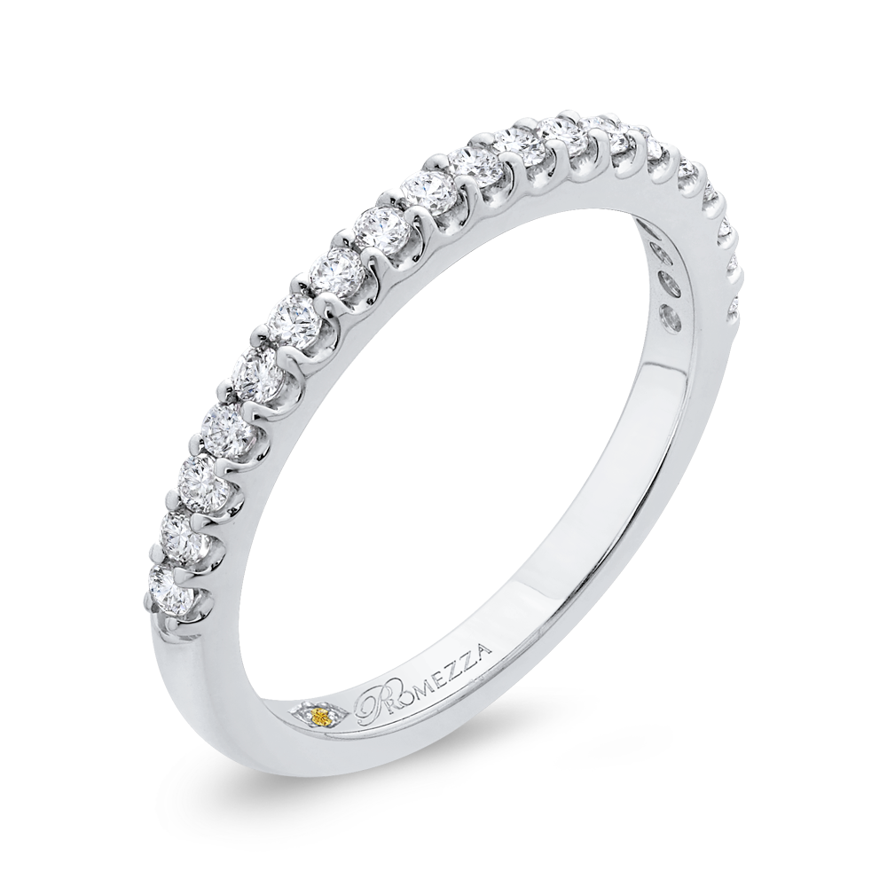 14K White Gold Round Diamond Half Eternity Wedding Band