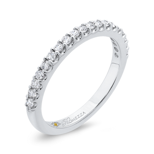 14K White Gold Round Diamond Half Eternity Wedding Band