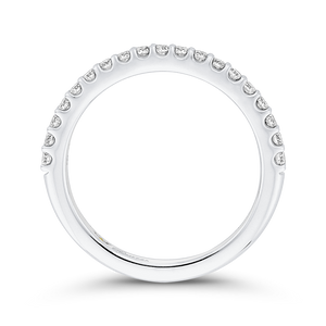 14K White Gold Round Diamond Half Eternity Wedding Band