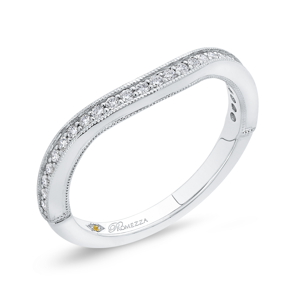 Round Diamond Half Eternity Wedding Band In 14K White Gold