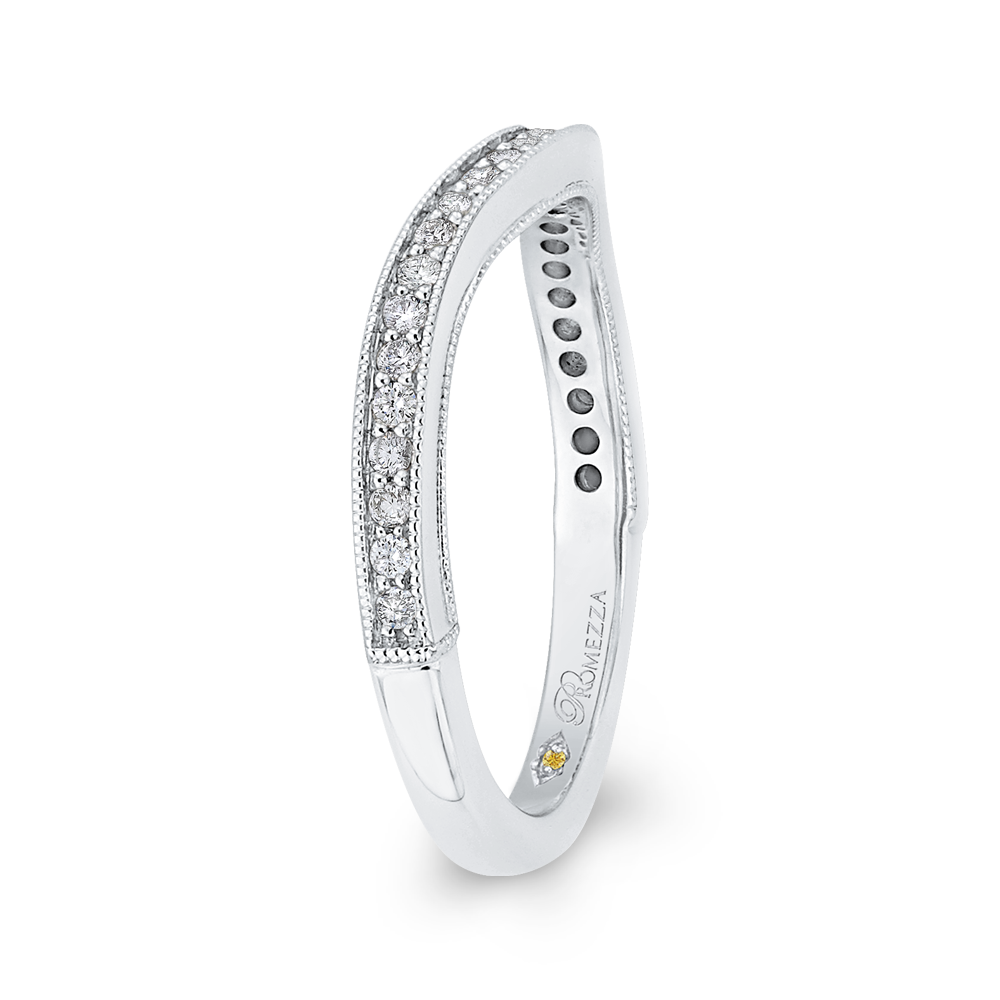 Round Diamond Half Eternity Wedding Band In 14K White Gold