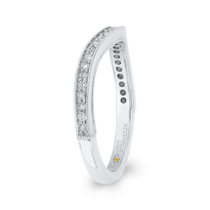 Round Diamond Half Eternity Wedding Band In 14K White Gold