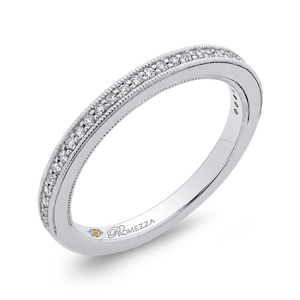 Round Diamond Half Eternity Wedding Band In 14K White Gold