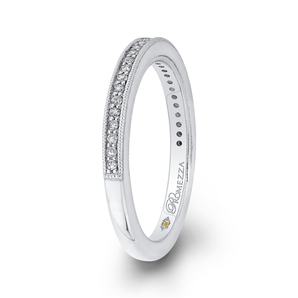 Round Diamond Half Eternity Wedding Band In 14K White Gold