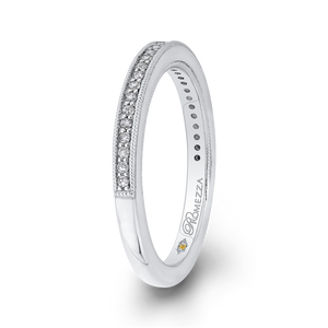 Round Diamond Half Eternity Wedding Band In 14K White Gold