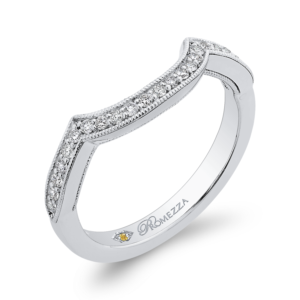 Round Diamond Half Eternity Wedding Band In 14K White Gold