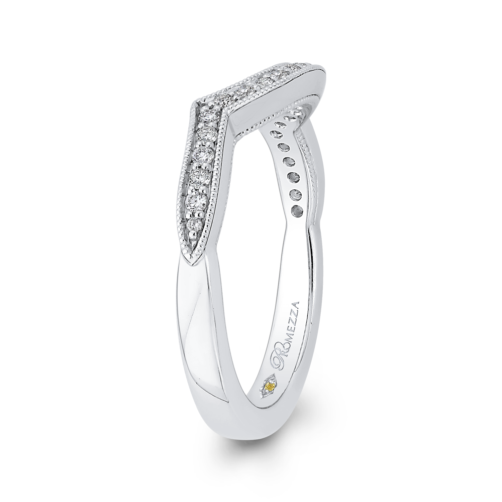 Round Diamond Half Eternity Wedding Band In 14K White Gold