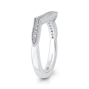 Round Diamond Half Eternity Wedding Band In 14K White Gold