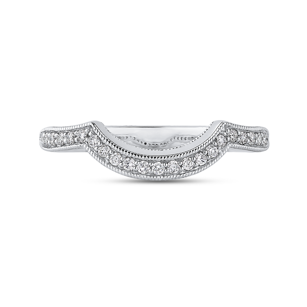 PR0245BH-44W-.50 Bridal Jewelry Carizza White Gold Round Diamond Wedding Bands