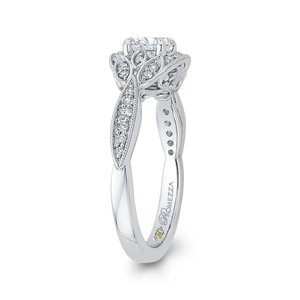 14K White Gold Round Diamond Engagement Ring