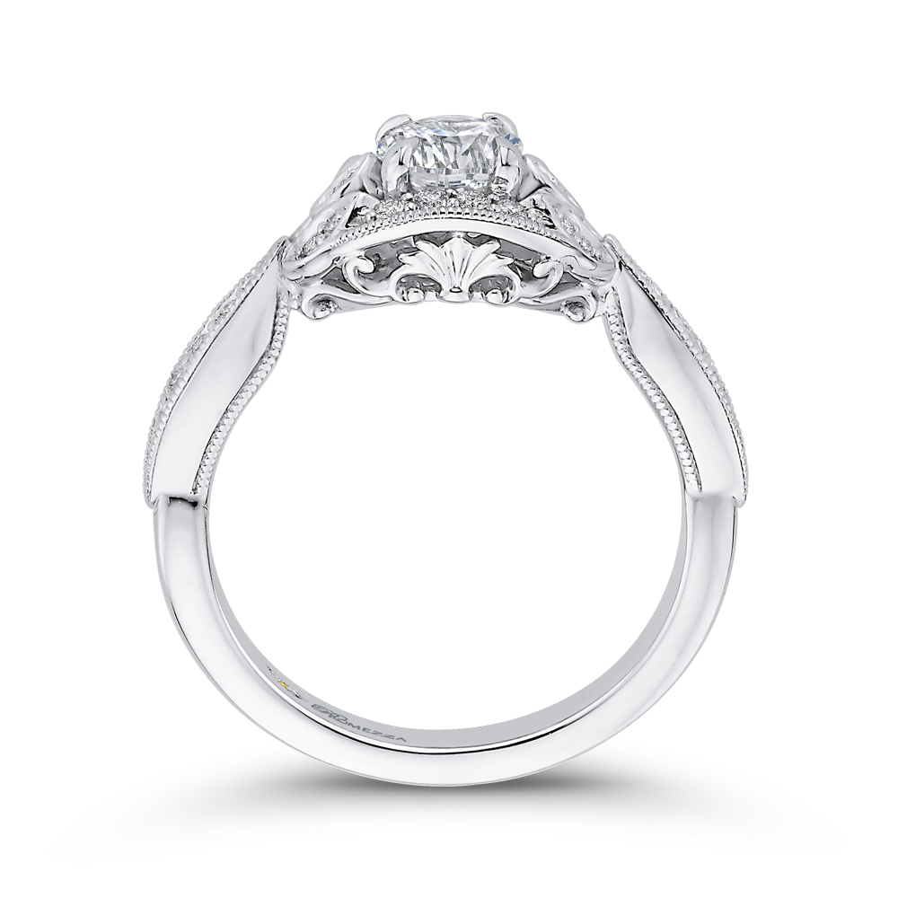 14K White Gold Round Diamond Engagement Ring