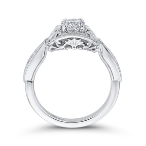 14K White Gold Round Diamond Engagement Ring