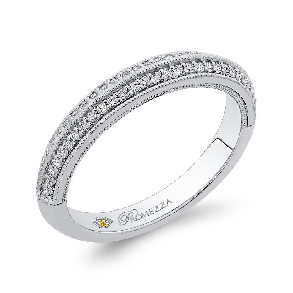 Round Diamond Half Eternity Wedding Band In 14K White Gold