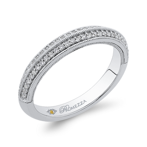 Round Diamond Half Eternity Wedding Band In 14K White Gold