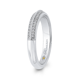 Round Diamond Half Eternity Wedding Band In 14K White Gold