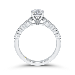 14K White Gold Round Cut Diamond Engagement Ring