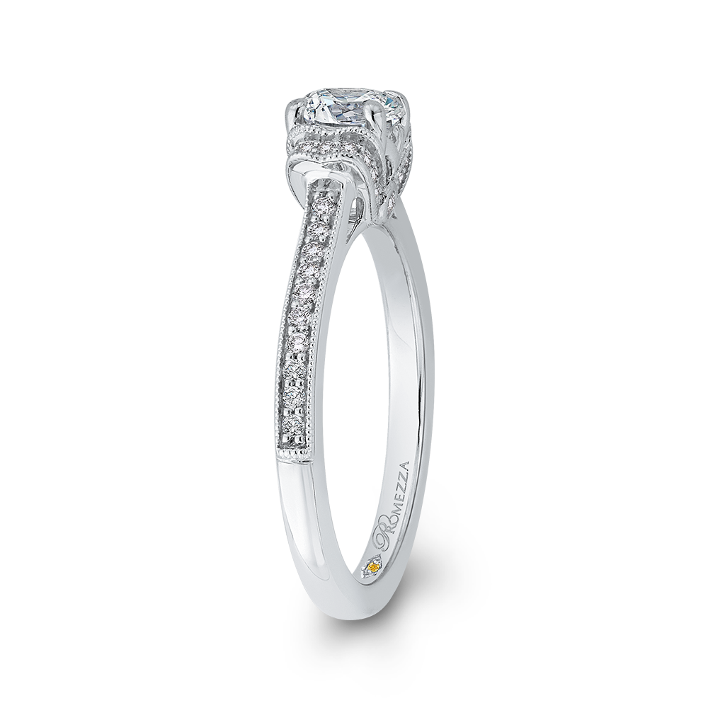 14K White Gold Round Cut Diamond Engagement Ring