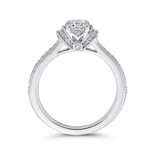 14K White Gold Round Cut Diamond Engagement Ring