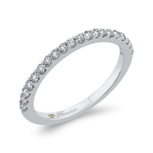 14K White Gold Round Diamond Half Eternity Wedding Band