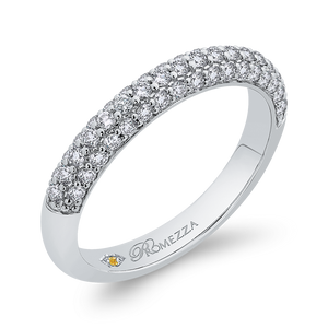 Round Diamond Half Eternity Wedding Band In 14K White Gold