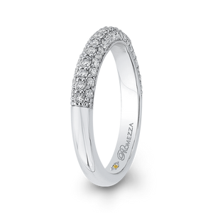 Round Diamond Half Eternity Wedding Band In 14K White Gold