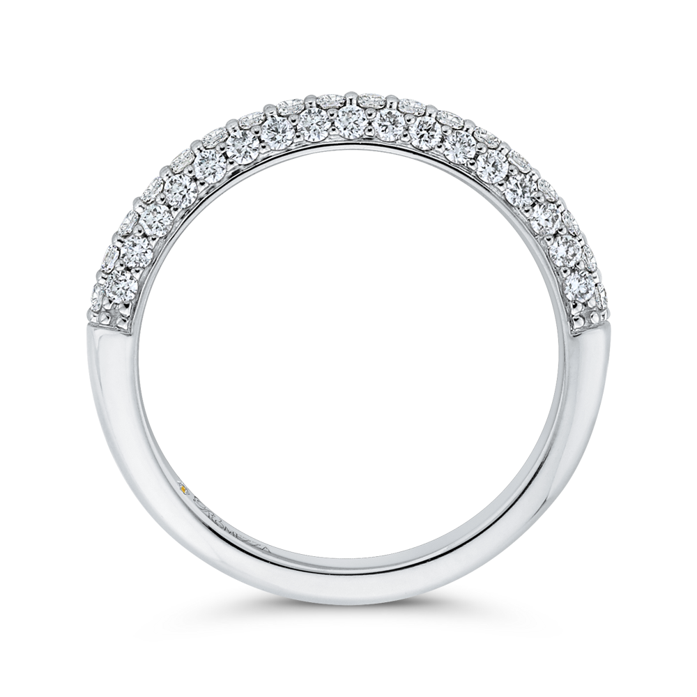 Round Diamond Half Eternity Wedding Band In 14K White Gold