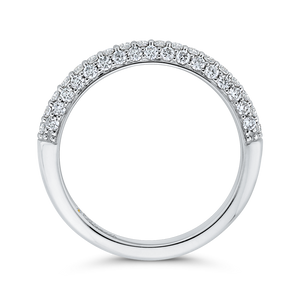 Round Diamond Half Eternity Wedding Band In 14K White Gold