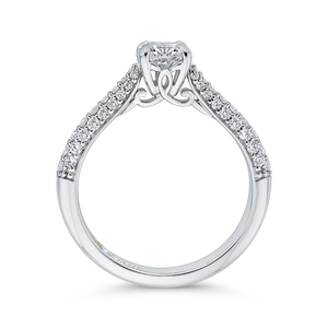 14K White Gold Round Diamond Cathedral Style Engagement Ring