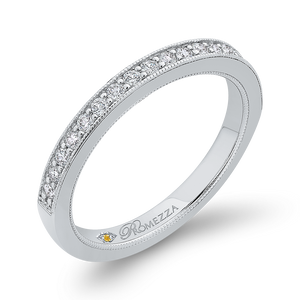 14K White Gold Round Diamond Half Eternity Wedding Band